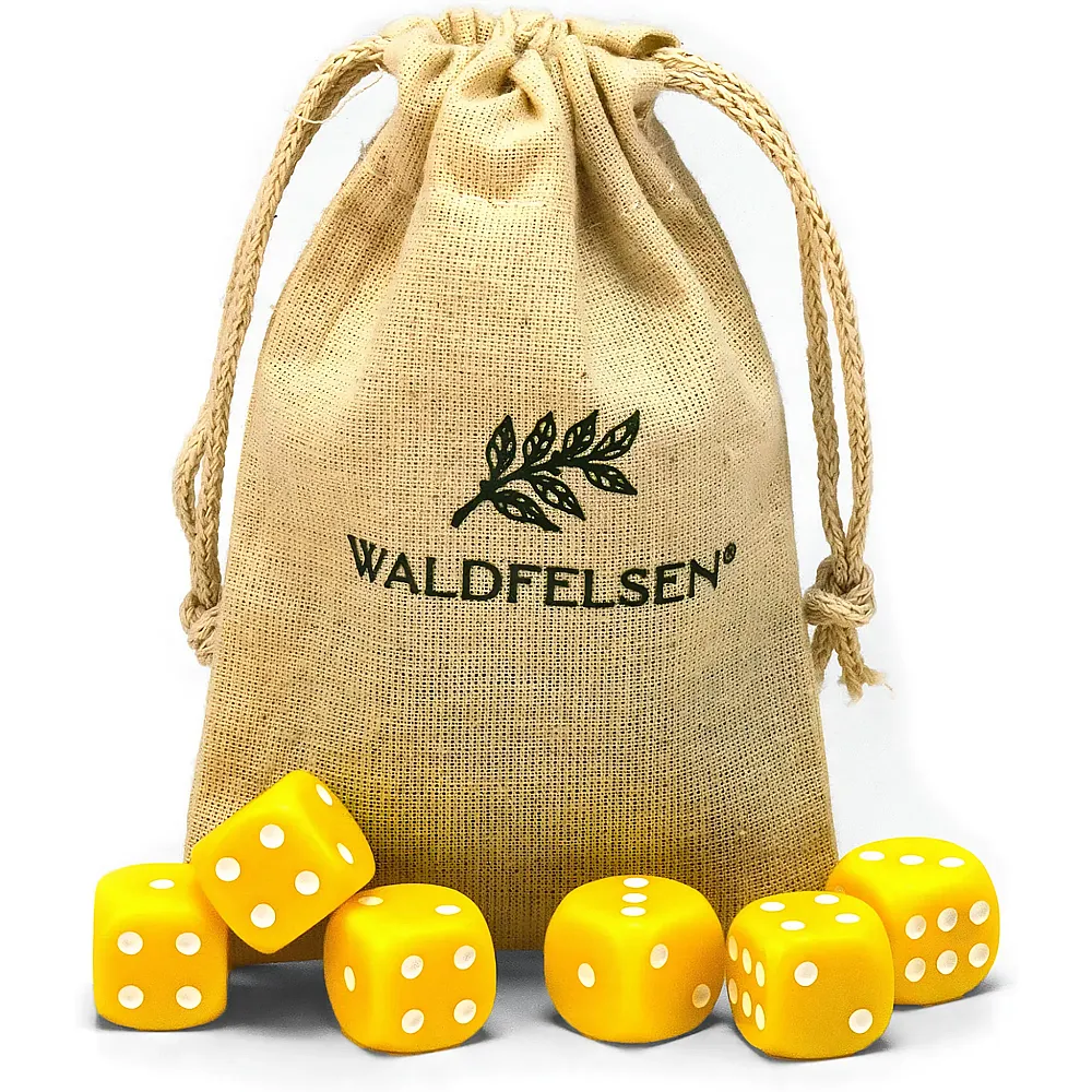 Waldfelsen Hochqualitative W�rfel Standardgr�sse 16mm Gelb - 6 Teile