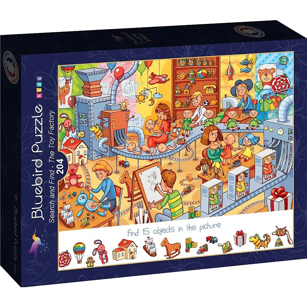 Bluebird Puzzle Search and Find - The Toy Factory - 204 Teile