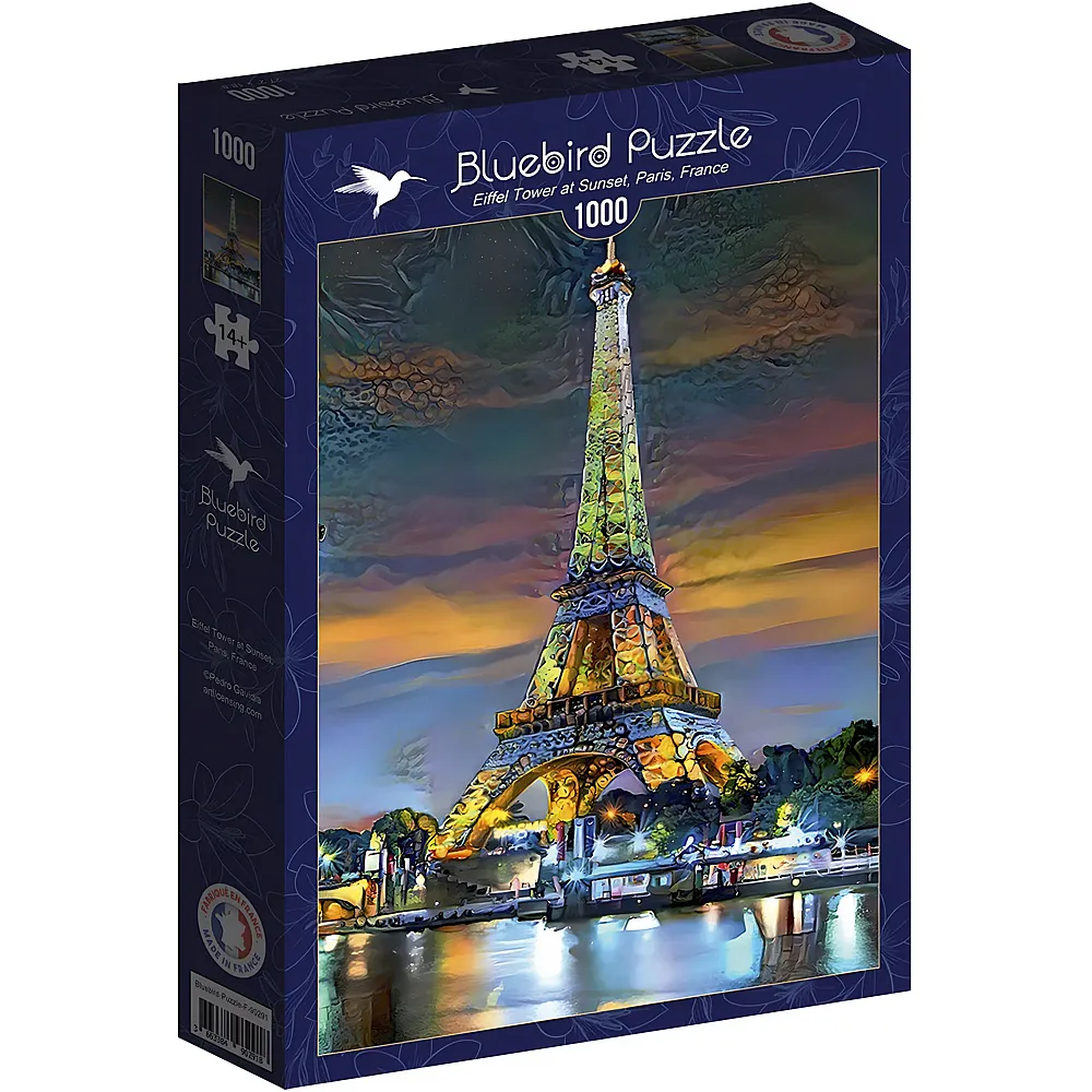 Bluebird Puzzle Gavidia Pedro Eiffel Tower at Sunset, Paris, France 1000Teile