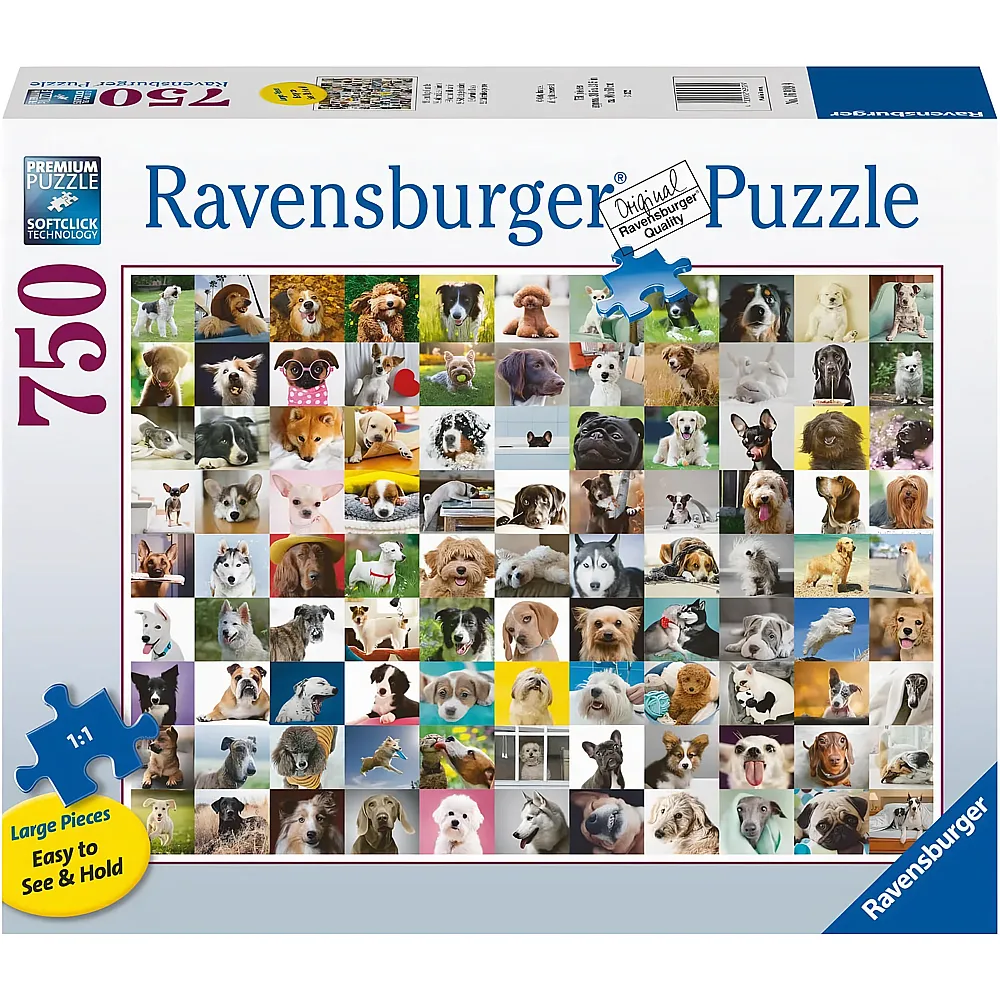 Ravensburger Puzzle 99 liebenswerte Hunde - 750 Teile