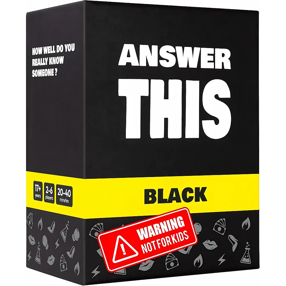The World Game Answer This - Black - Englisch - How Well Do You Really Know Your Friends - Hilarious Party Card Game for Adults - Cool Questions for a Game Night Really Close Friends