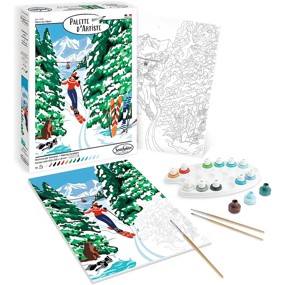 Sentosphere Palette d'Artiste MNZ In den Alpen | Malen nach Zahlen
