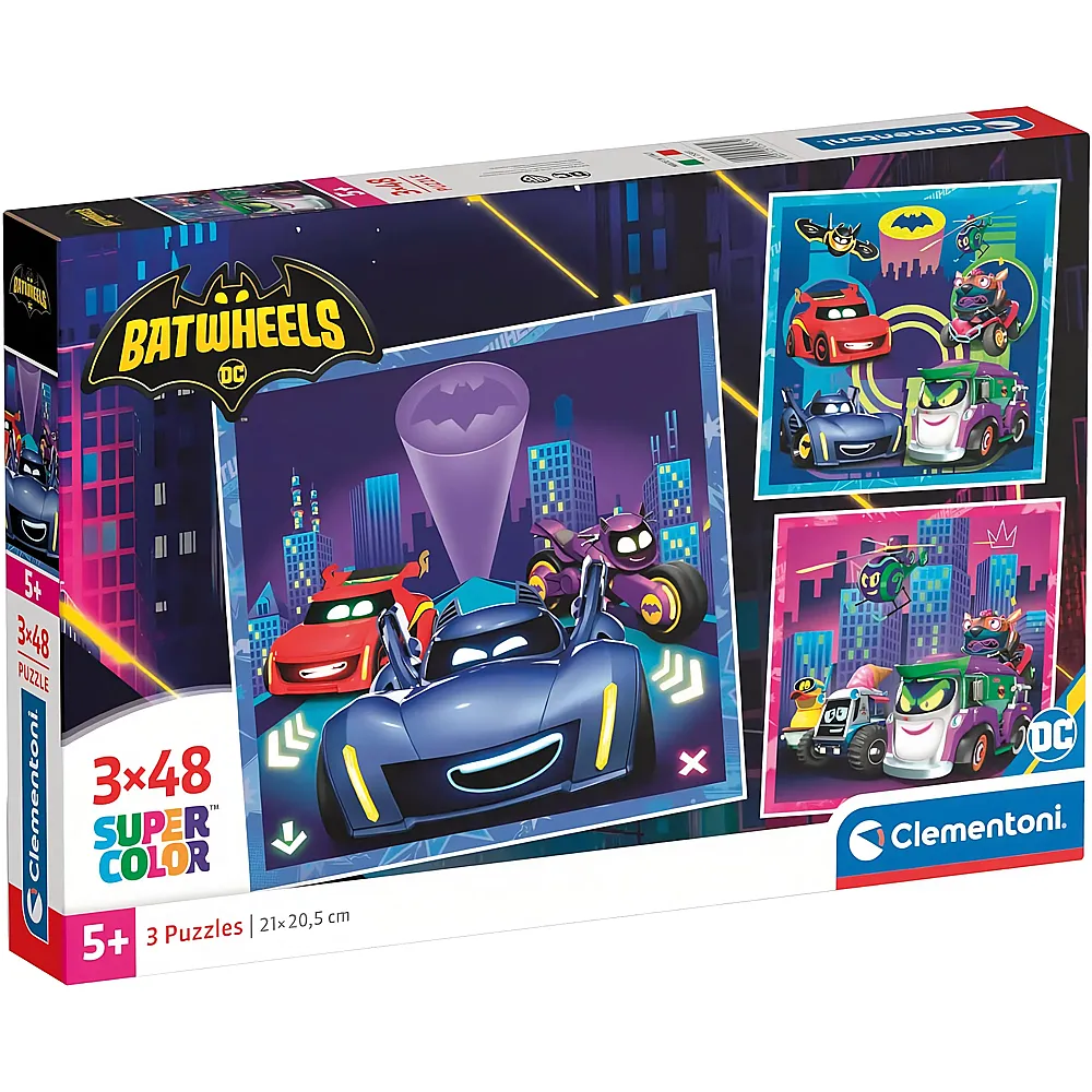 Clementoni Puzzle Supercolor Batman 3in1 Batwheels 48Teile