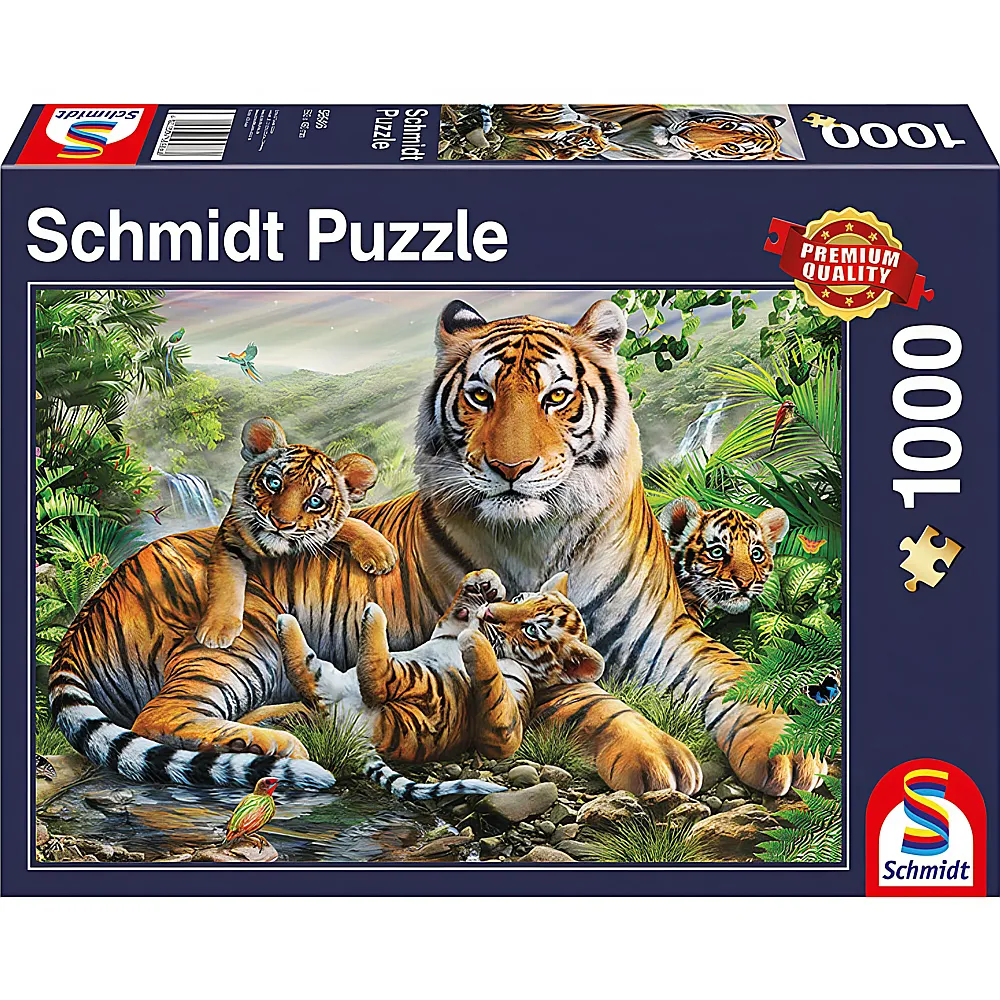 Schmidt Puzzle Tiger und Welpen 1000Teile