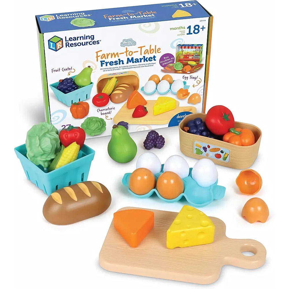 meinspielzeug - Learning Resources New Sprouts Frischemarkt, ab 18 Monaten, Spielzeug f�r 2-j�hrige Jungen und M�dchen, Spielnahrung, 27 Teile