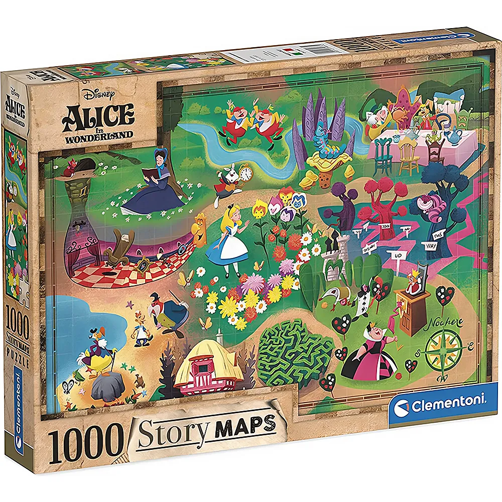 Clementoni Puzzle Story Maps Alice im Wundeland 1000Teile