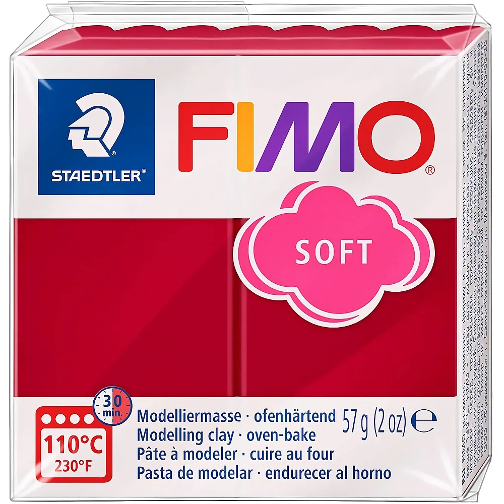 Fimo Soft Modelliermasse Kirschrot - 57 g | Kneten & Formen