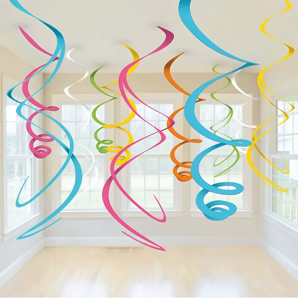 Deko-Spiralen 12 Stk. 55cm bunt sortiert