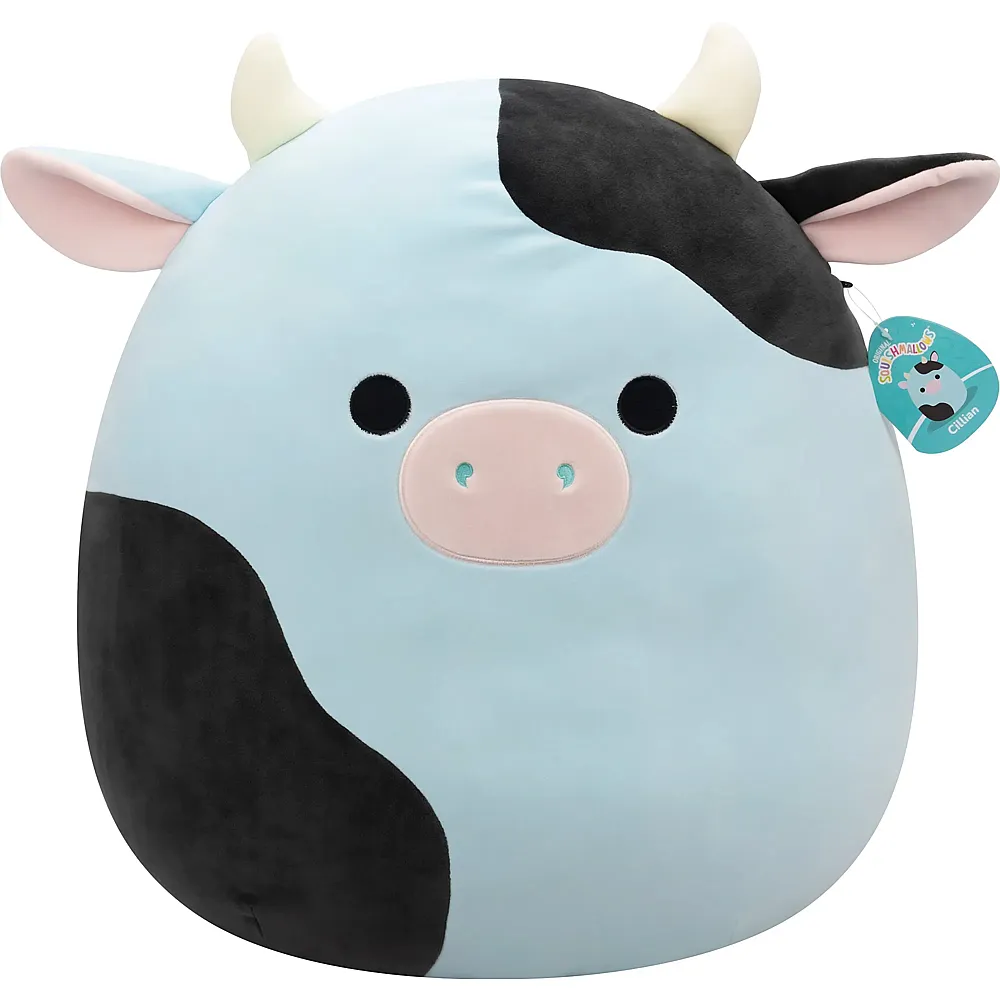 Squishmallows Pl�sch Kuh Cillian Blau/Schwarz - 50 cm