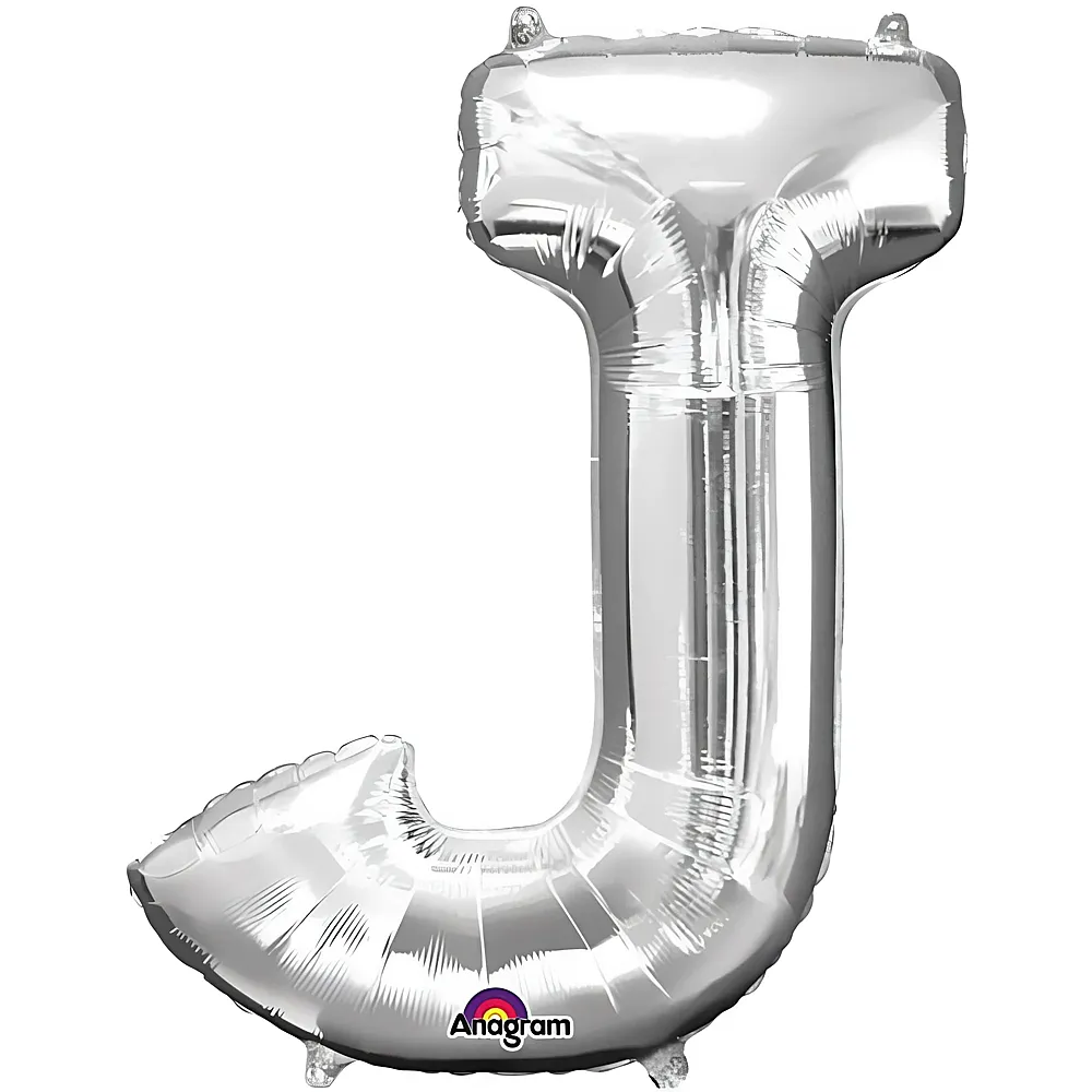 Amscan Buchstaben Silber Folienballon Buchstabe J Silber 93cm | Kindergeburtstag