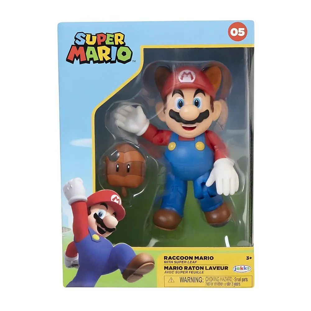 JAKKS Pacific Nintendo: Racoon Mario - Figur 10 cm