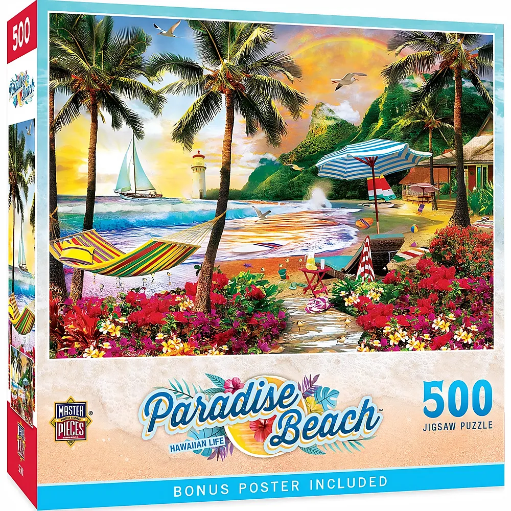Master Pieces Puzzle Paradise Beach Hawaiianisches Leben 550Teile