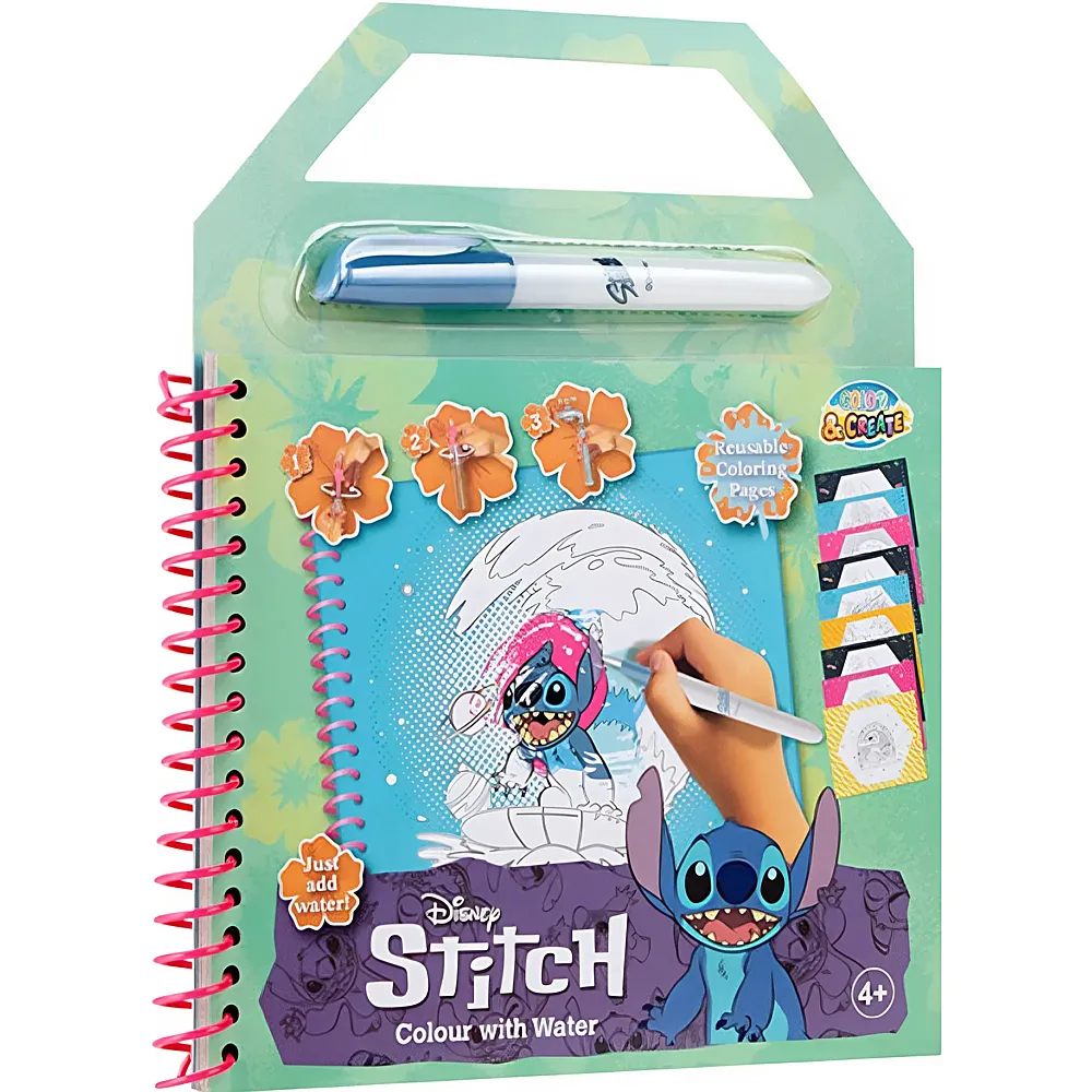 Canenco Lilo & Stitch Stitch Malbuch mit Wasserstift
