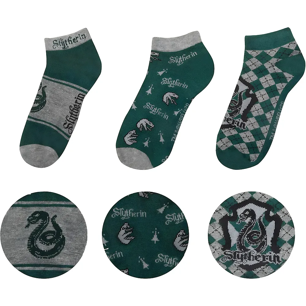 meinspielzeug - Cinereplicas Harry Potter: Slytherin Sneaker Socken 3 St�ck