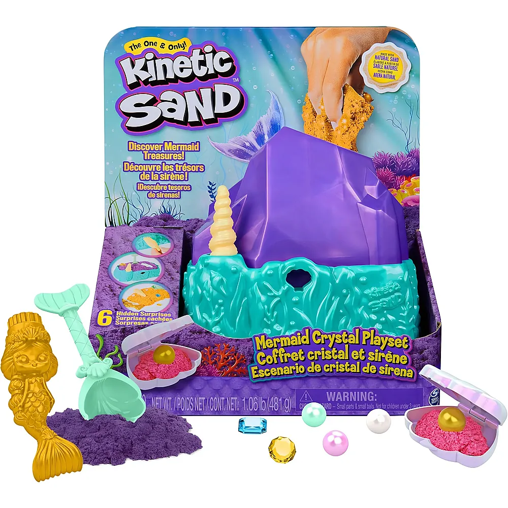 meinspielzeug - Spin Master Kinetic Sand Meerjungfrau Kristall Spielset 481g | Kinetischer Sand