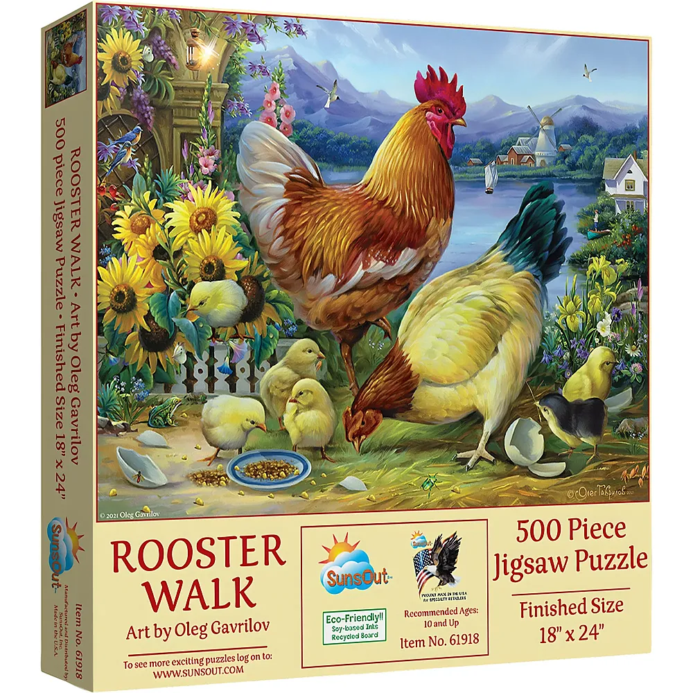 SunsOut Puzzle Oleg Gavrilov Rooster Walk - 500 Teile
