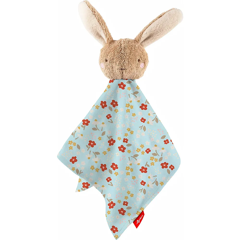 Sigikid Baby Schnuffeltuch Hase Blau gebl�mt - 32 cm - Lizenzen & Themen
