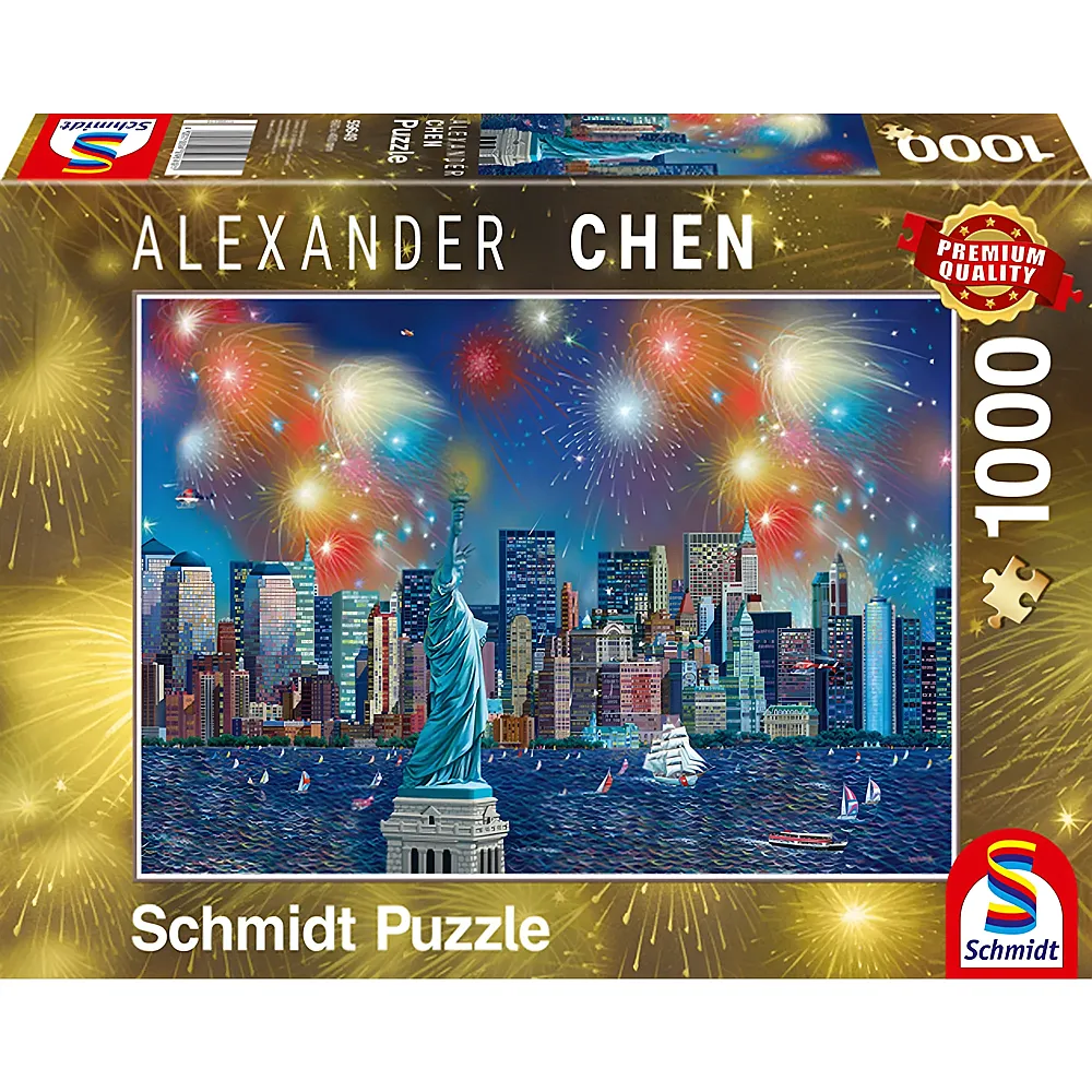 Schmidt Puzzle Freiheitsstatue mit Feuerwerk 1000Teile