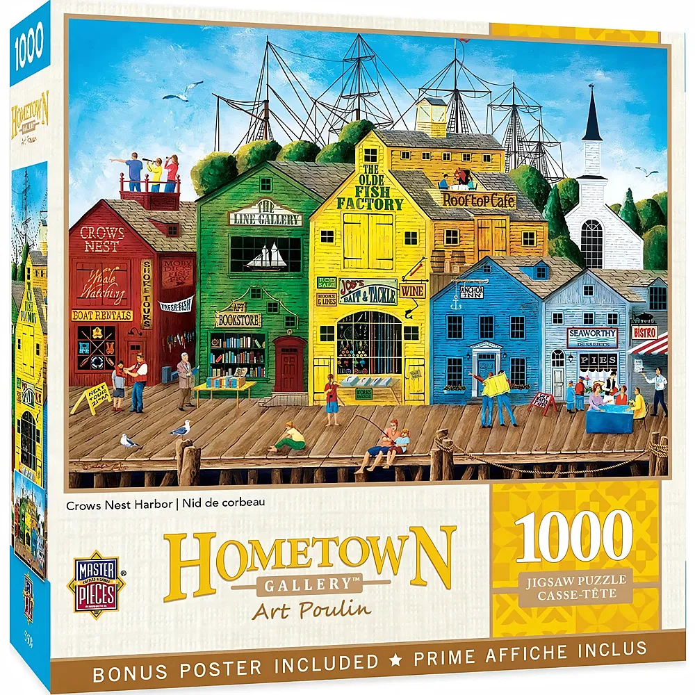 Master Pieces Puzzle Hometown Art Poulin Hafen von Crows Nest 1000Teile
