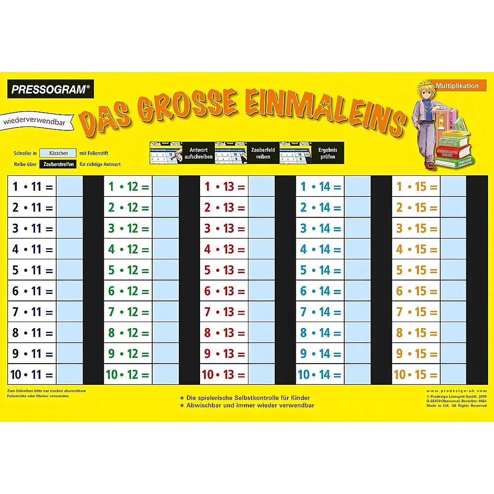 Hagemann Zaubertafel Mathematik - Grosses 1 x 1  Rechen-Tafel mit Selbstkontrolle zum spielerischen Lernen und �ben von - Suche