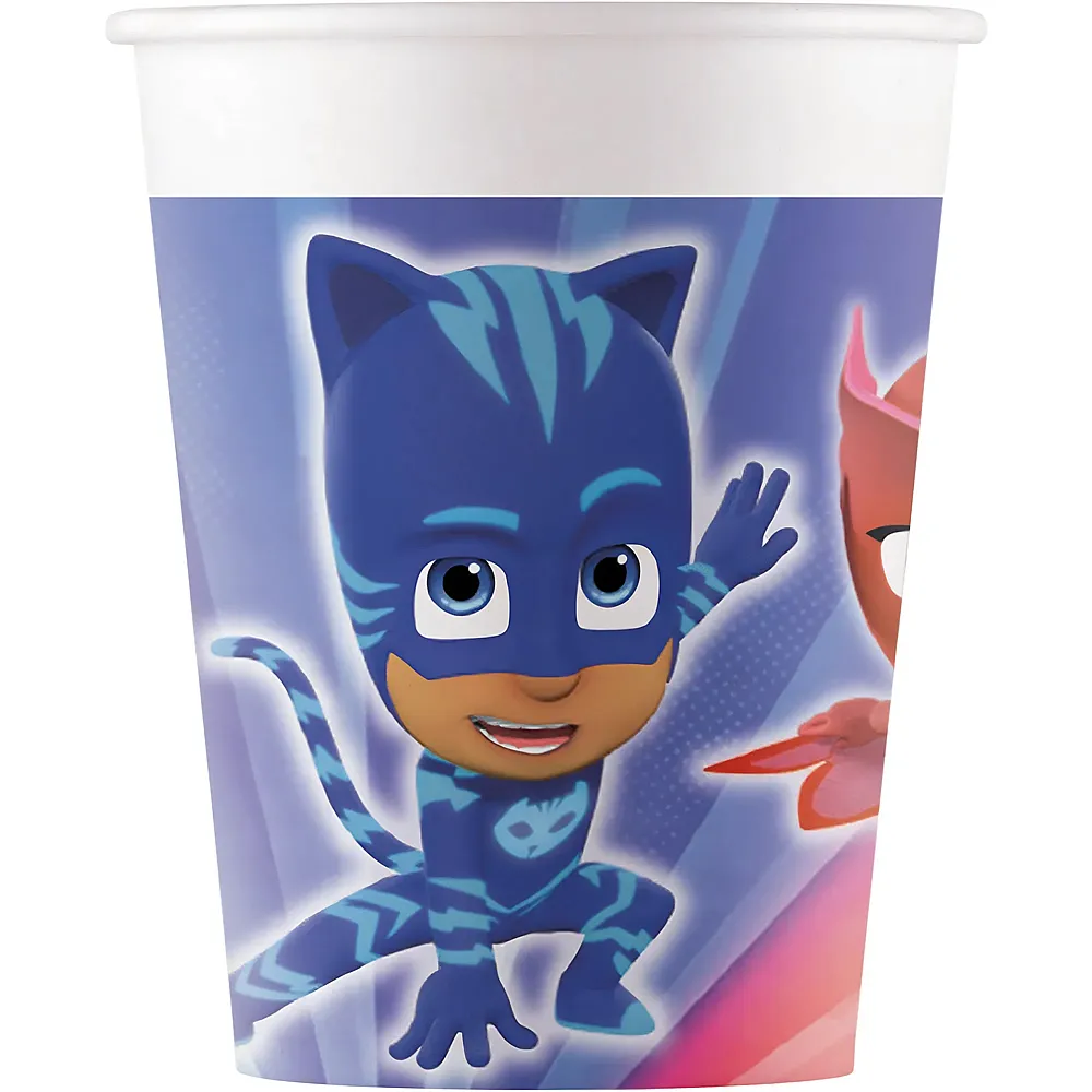 meinspielzeug - Procos PJ Masks Pappbecher 200ml - 8 Teile | Tischdeko