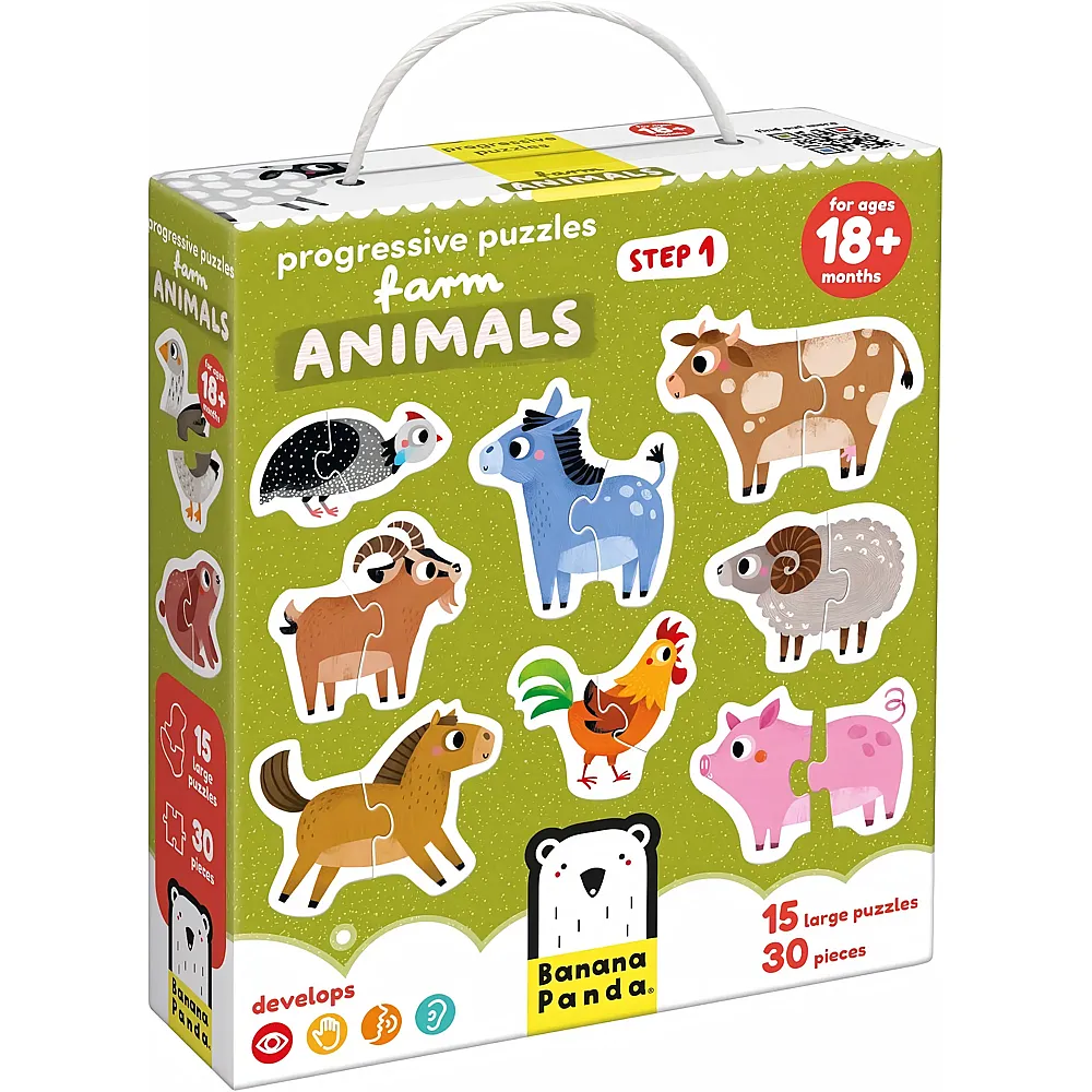 Banana Panda Aufsteigende Puzzles Bauernhoftiere 33Teile