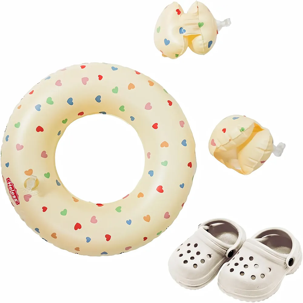 meinspielzeug - Heless Puppenschwimmset Herzkonfetti, 35-45 cm
