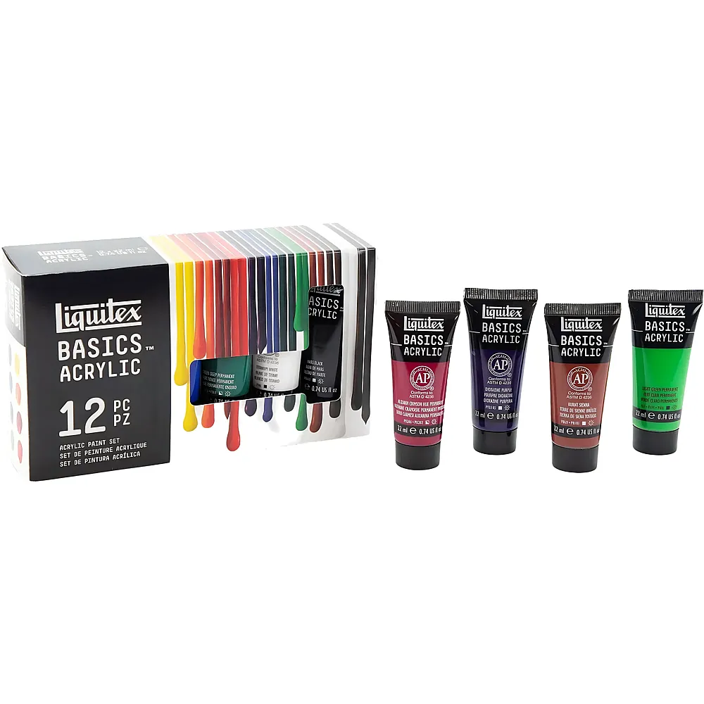 Liquitex Lqx Basics Acrylfarbe Set 12x22ml Tuben - Suche
