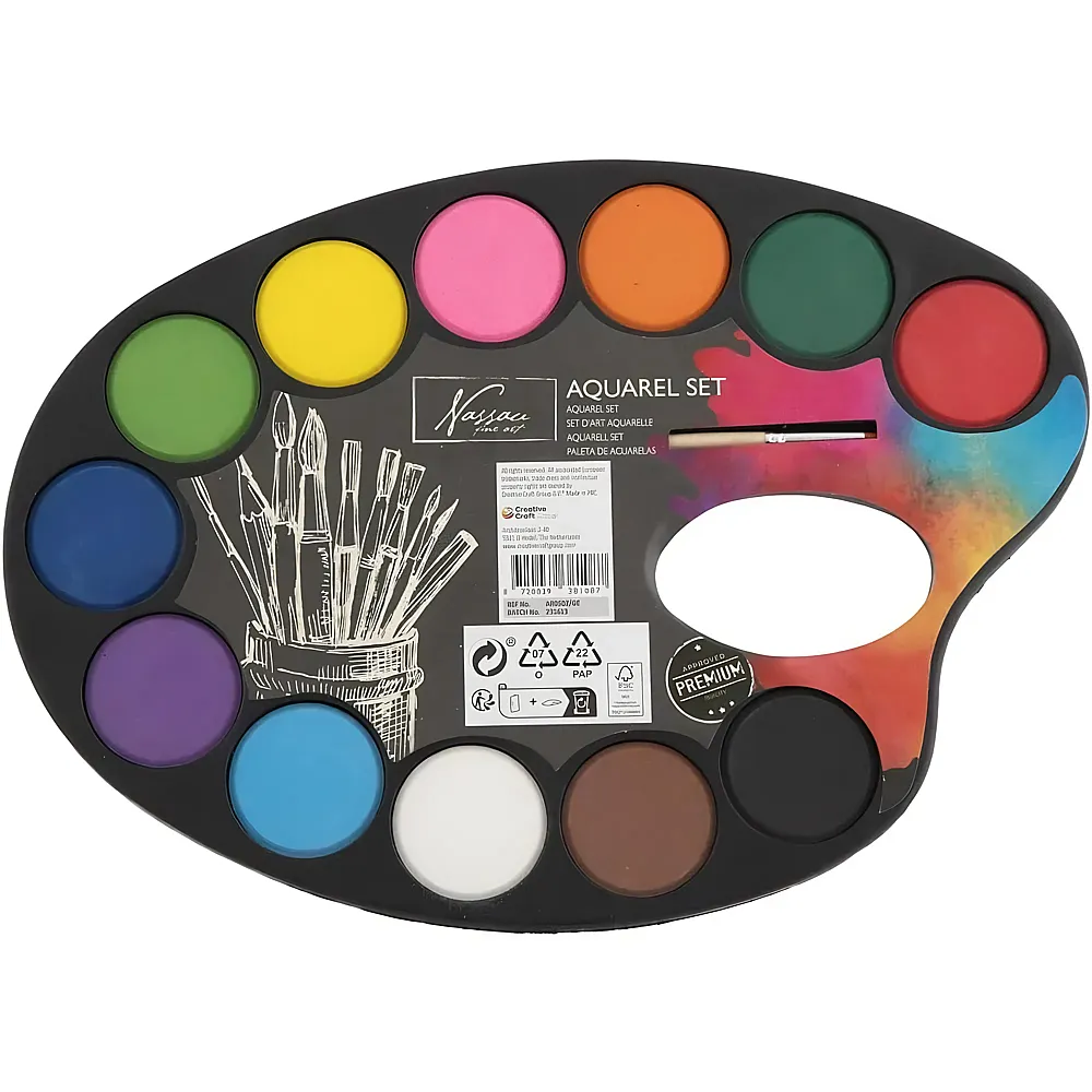 Creative Craft Group Farbpalette Aquarell, 12 Farben