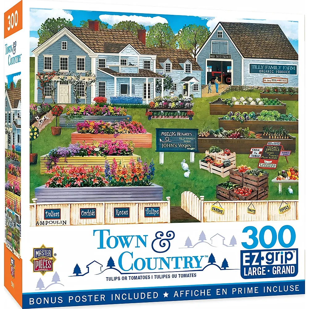 Master Pieces Puzzle Town & Country Tulpen oder Tomaten - 300 Teile