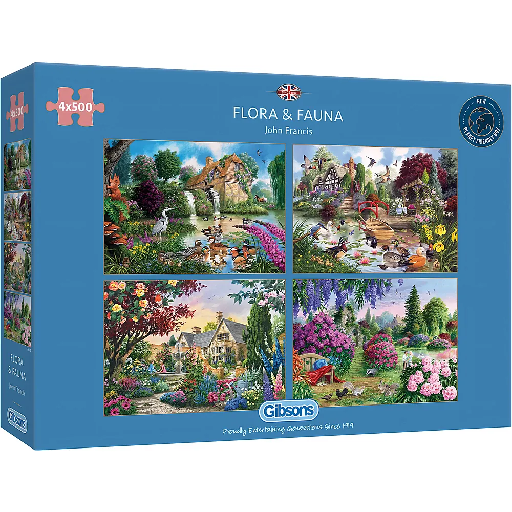 Gibsons Puzzle John Francis 4in1 Flora und Fauna - 500 Teile
