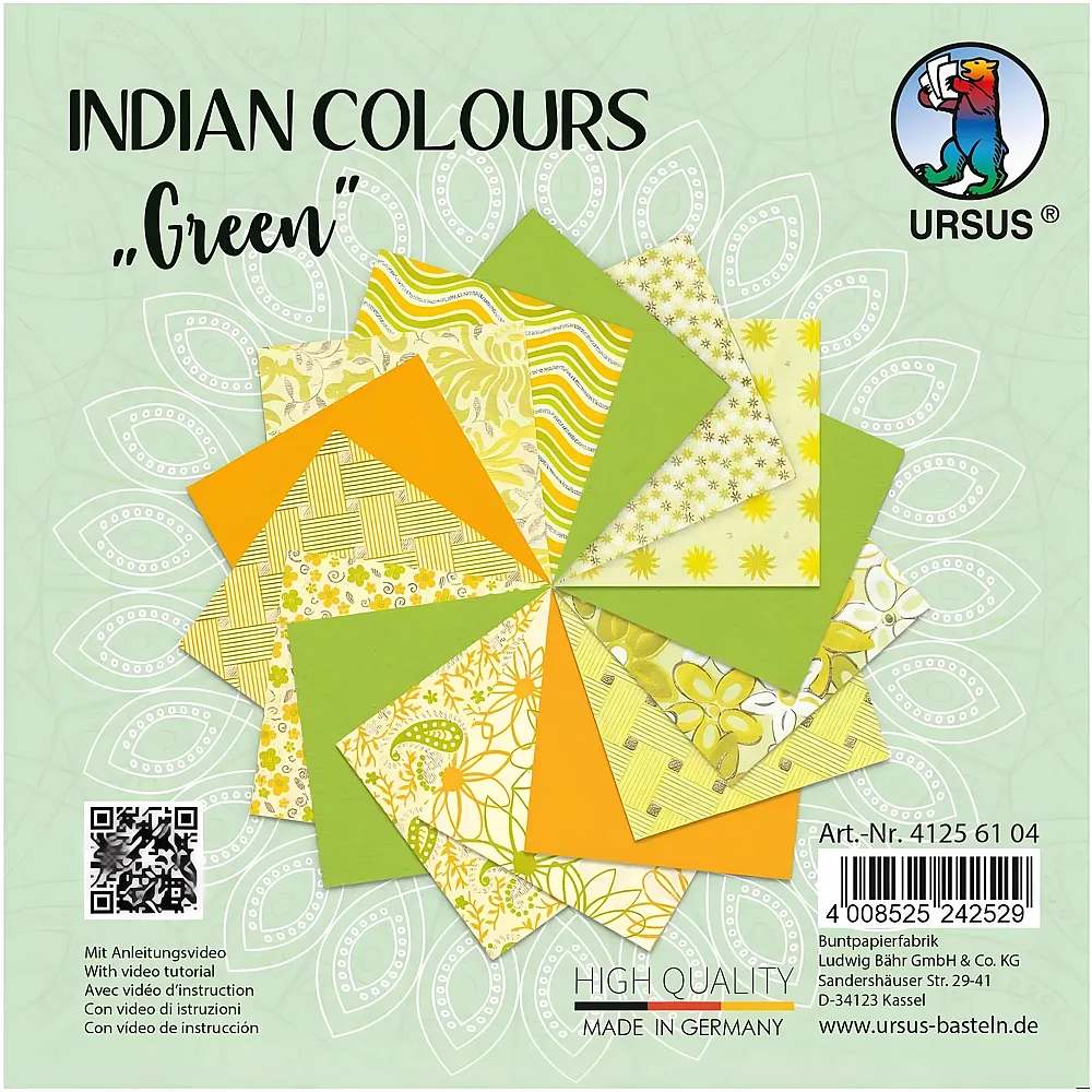 Ursus Bastelpapier Indian Clours Green
