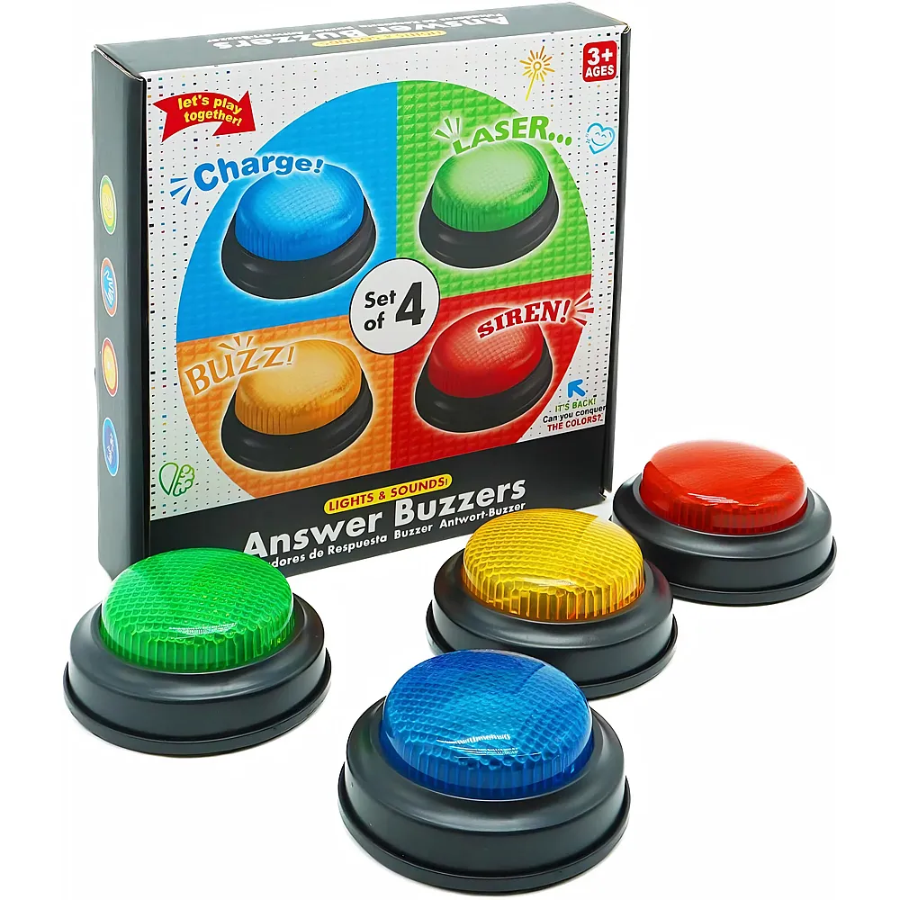 Gelabur Set von 4-Buzzern f�r Trivia-Spiele