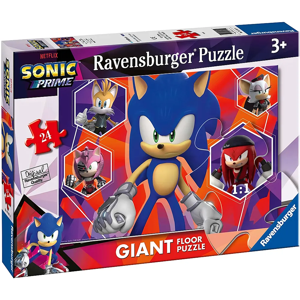Ravensburger Puzzle Giant Floor Sonic Prime - 24 Teile - Puzzle 10-104 Teile