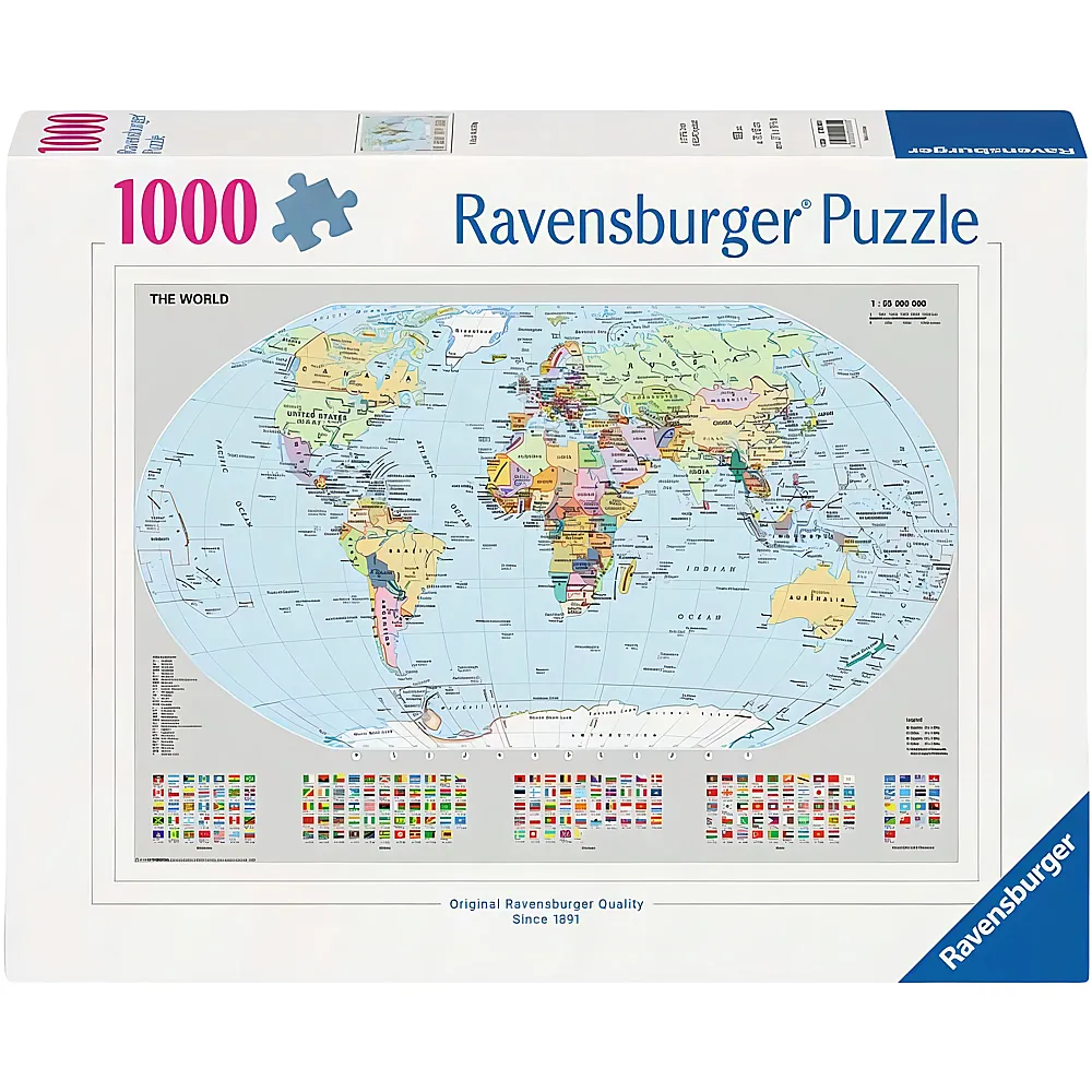 Ravensburger Puzzle Politische Weltkarte 1000Teile