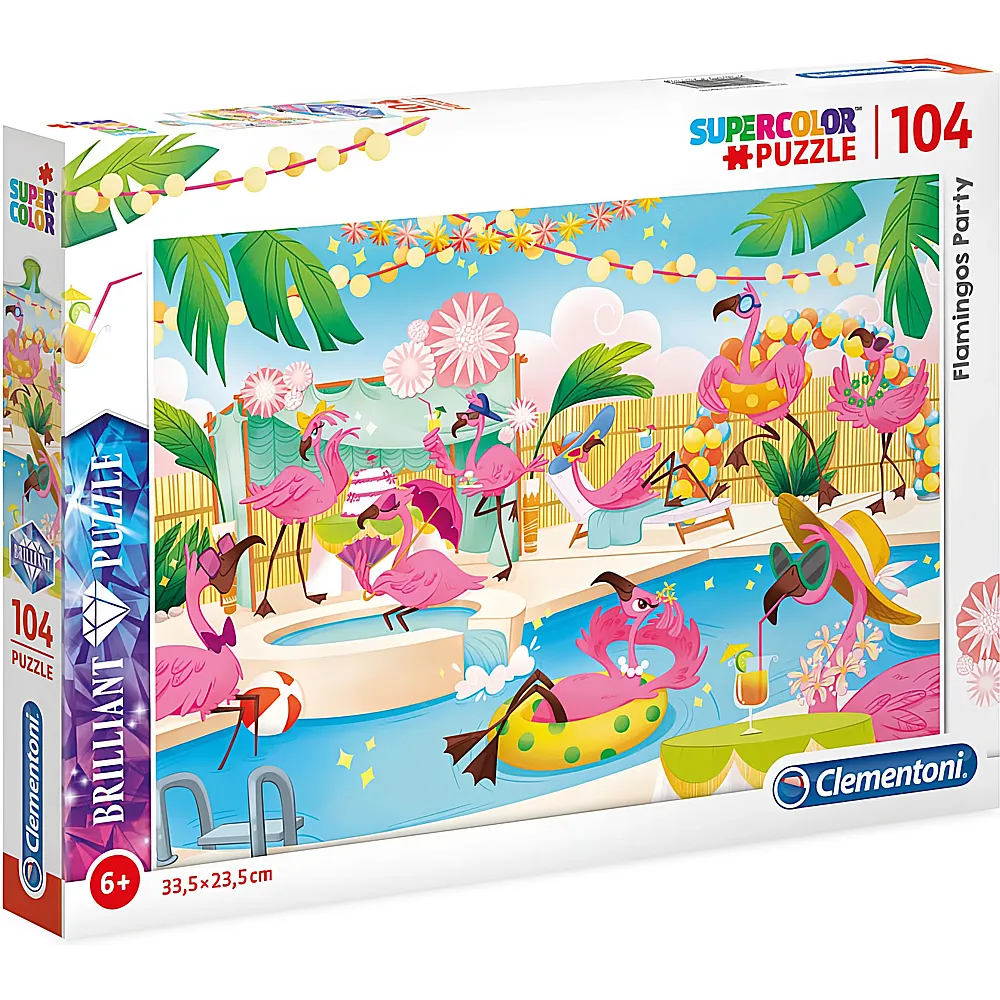 Clementoni Puzzle Supercolor Brilliant Flamingo 104Teile