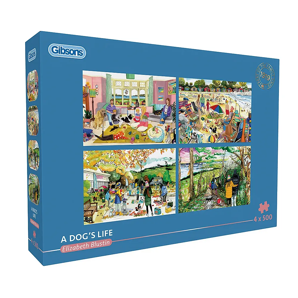 Gibsons Puzzle 4in1 Das Leben eines Hundes - 500 Teile