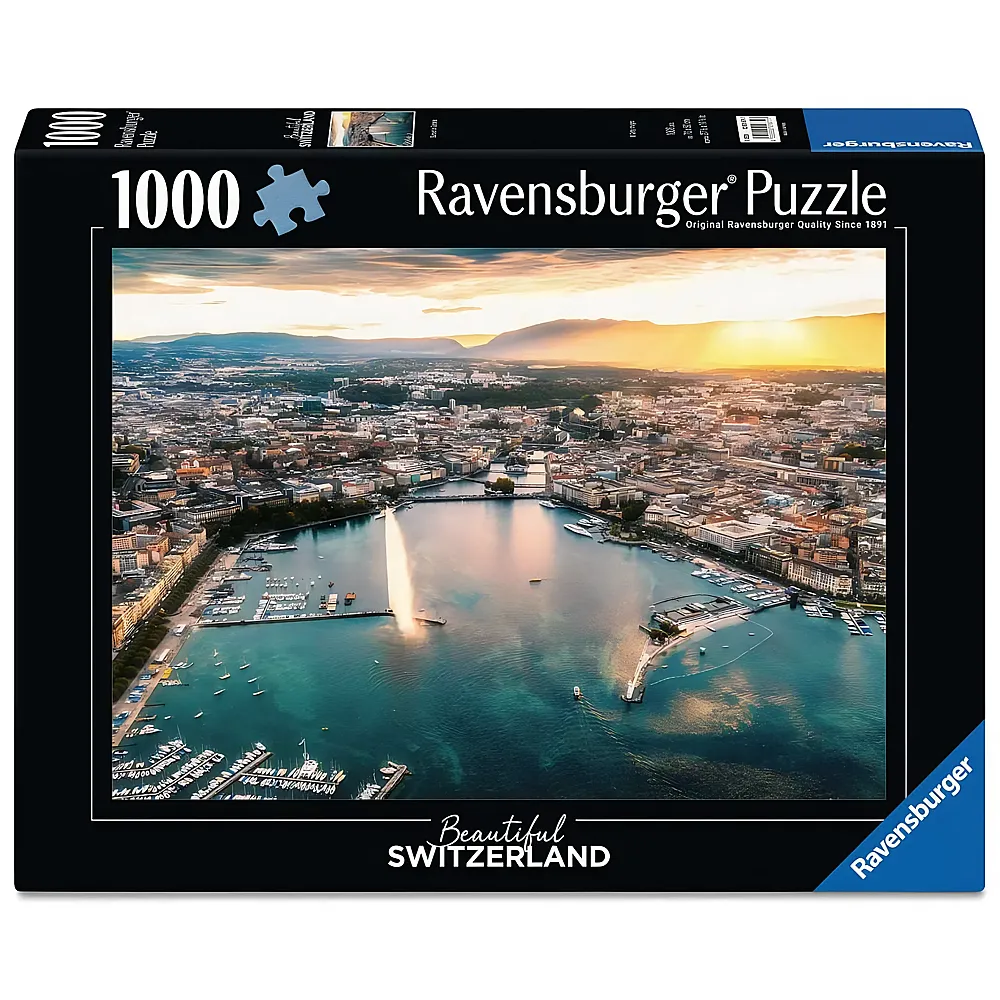Ravensburger Puzzle Beautiful Switzerland Sonnenuntergang in Genf 1000Teile