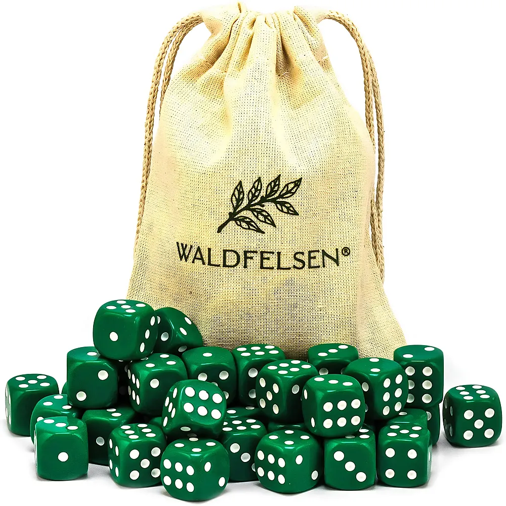 Waldfelsen Hochqualitative W�rfel Standardgr�sse 16mm Gr�n - 30 Teile