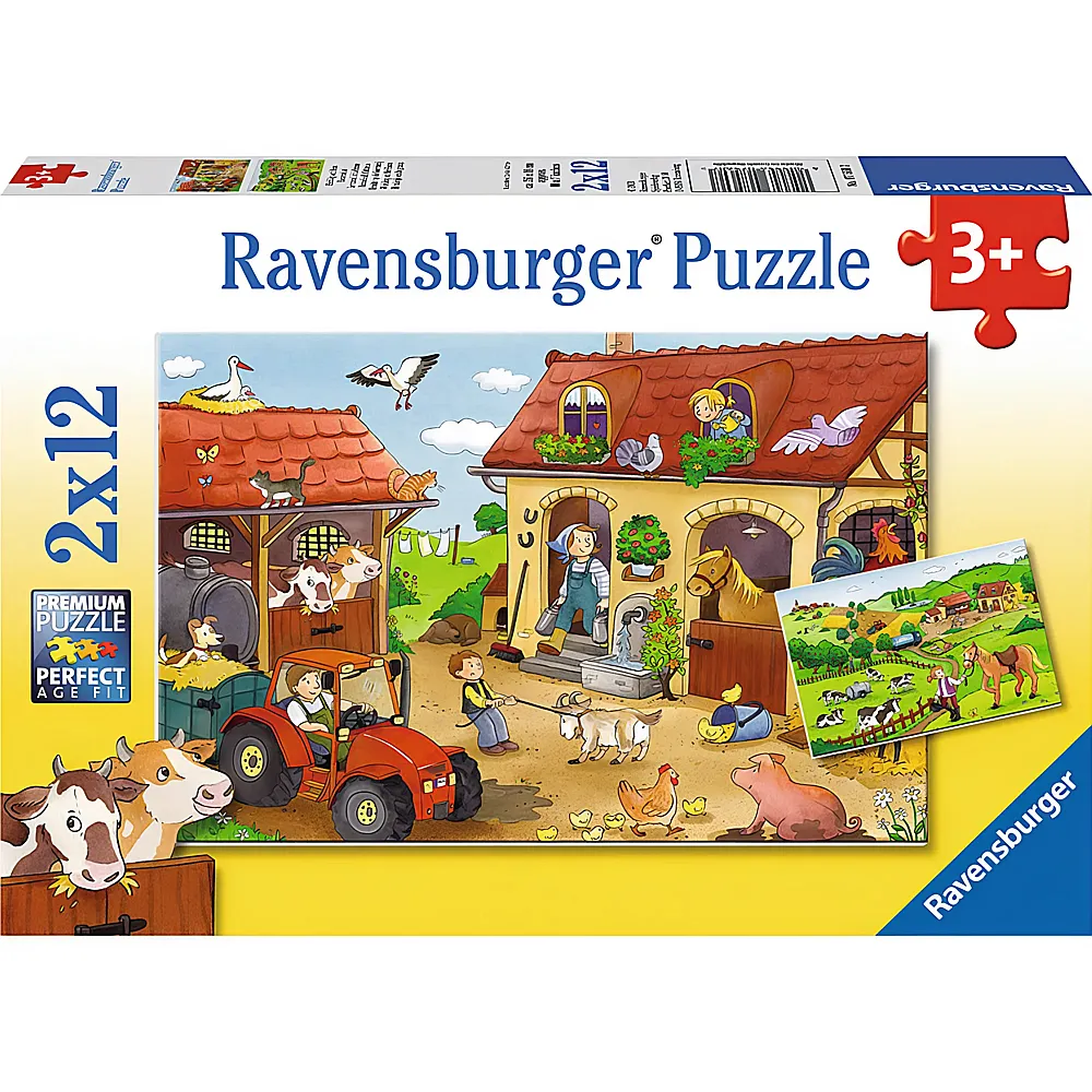 Ravensburger Puzzle Fleissig auf dem Bauernhof 2x12