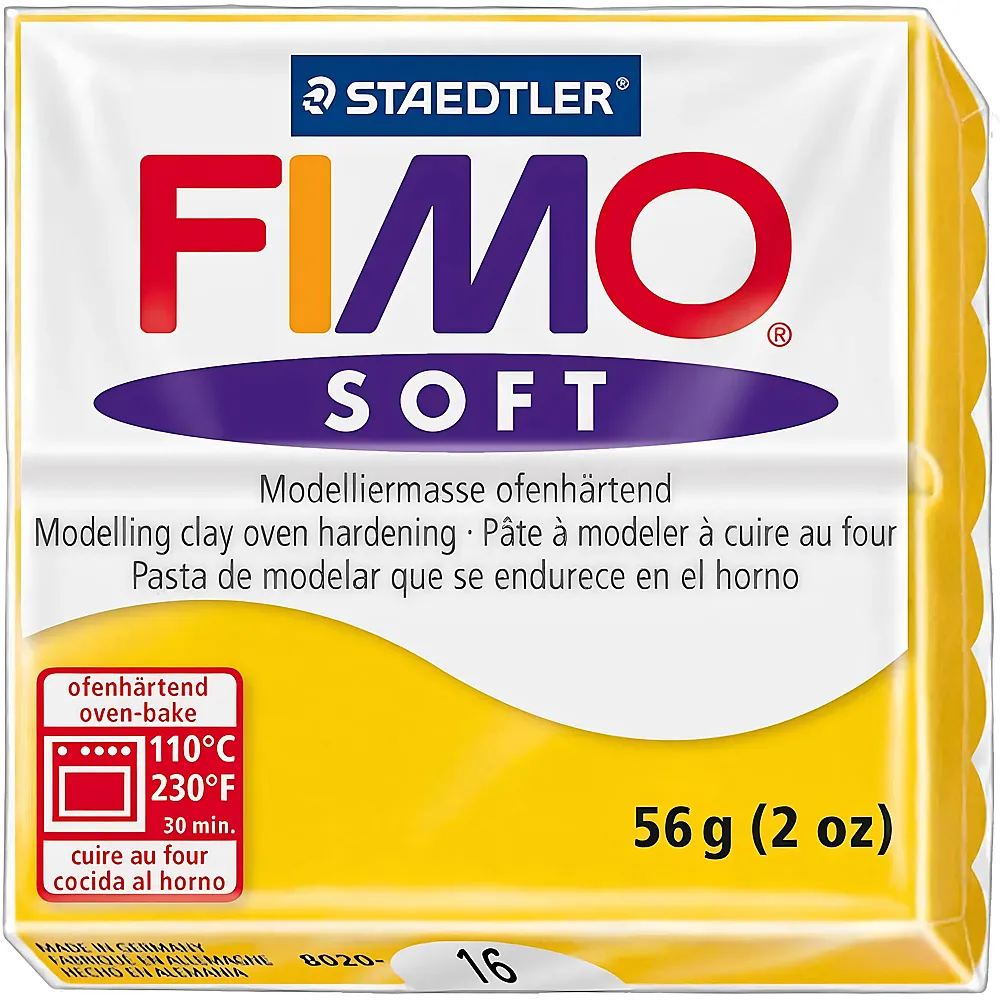 Fimo Soft Modelliermasse Sonnengelb - 56 g | Kneten & Formen