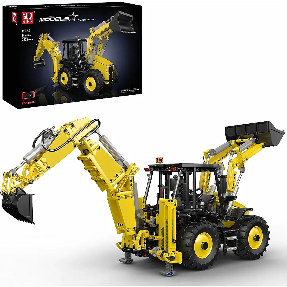 meinspielzeug - Mould King Models Ferngesteuerter Baggerlader 17036 | Klemmbausteine Fahrzeuge