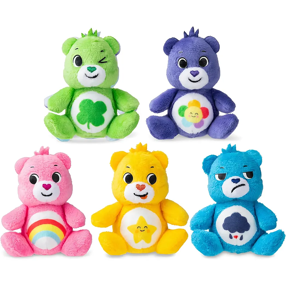 Basic Fun Care Bears Gl�cksb�rchis 5er Pack Lach-B�r, Gl�cks-B�r, brummiger B�r & Harmonie-B�r - 8 cm