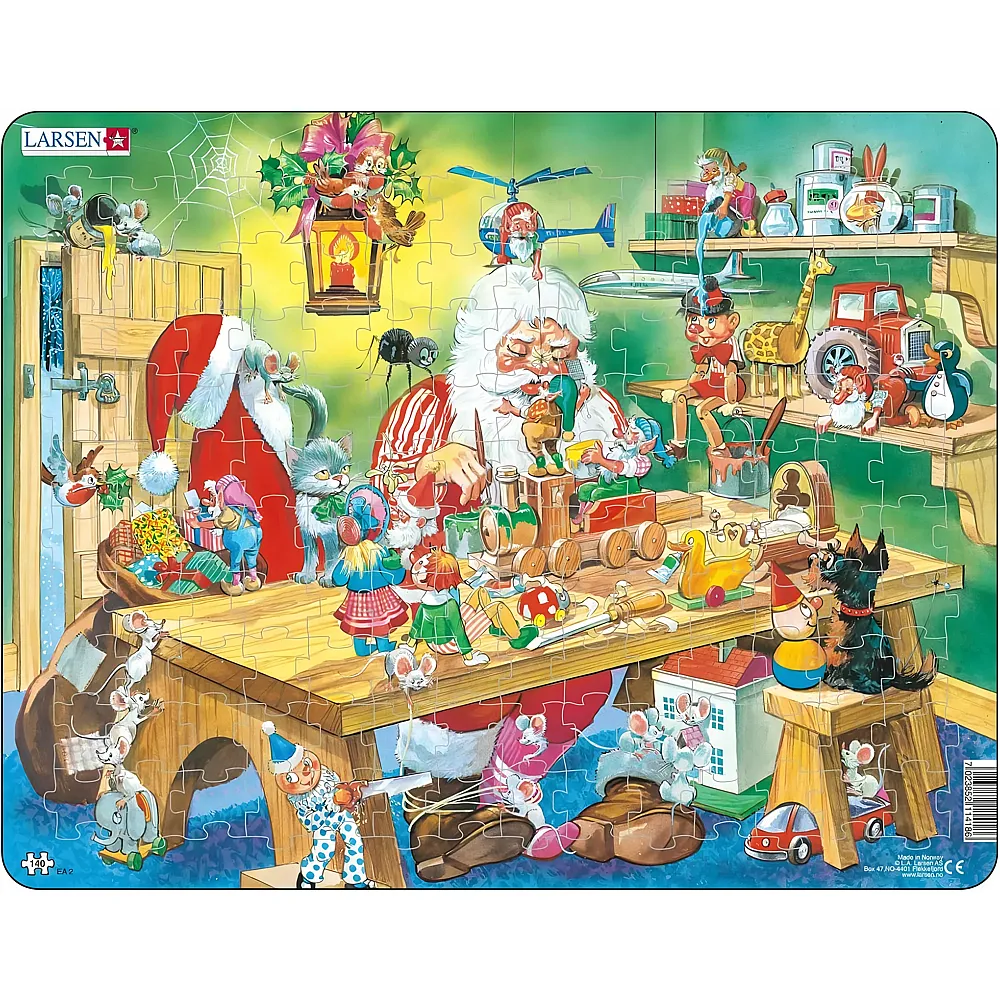 Larsen Puzzle Die Werkstatt des Weihnachtsmannes 140Teile