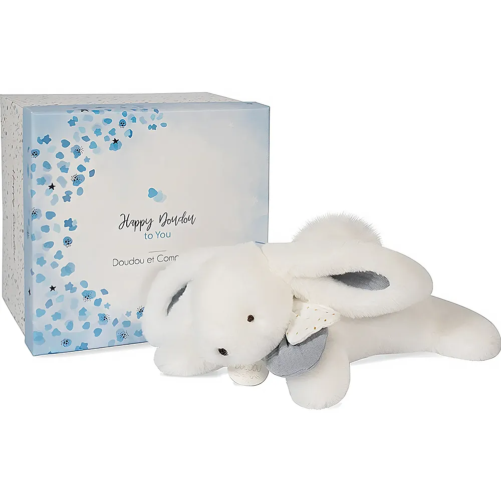 Doudou et Compagnie Happy Glossy Hase Weiss 25cm