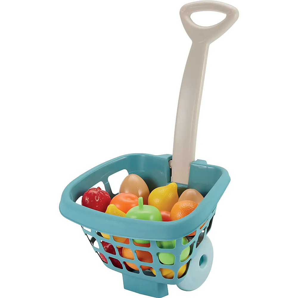 Ecoiffier Einkaufswagen mit Obst - 14 Teile