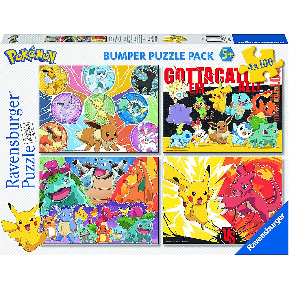 Ravensburger Puzzle 4in1 Pok�mon Bumper Pack 100Teile