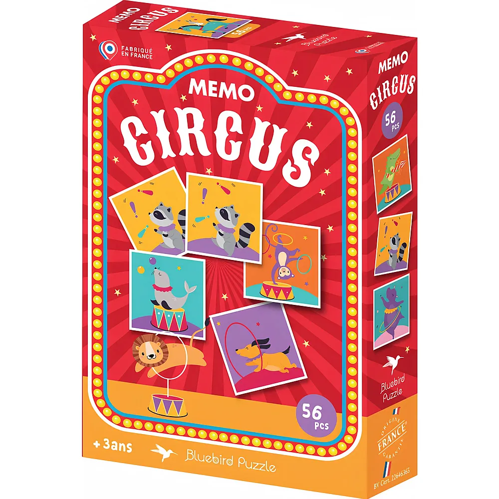 Bluebird Puzzle Spiele Memo Zirkus 56Teile