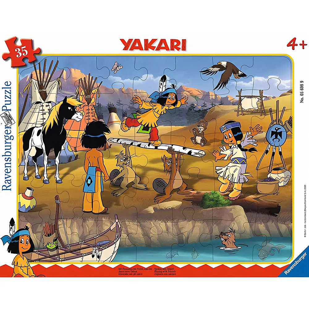 Ravensburger Puzzle Yakari Mit Freunden im Freien spielen | Rahmenpuzzle