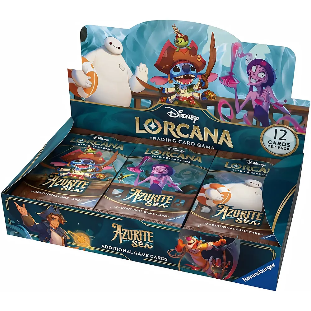 Ravensburger Disney Lorcana Set 6 Azurite Sea Display mit 24 Booster Packs - Englisch